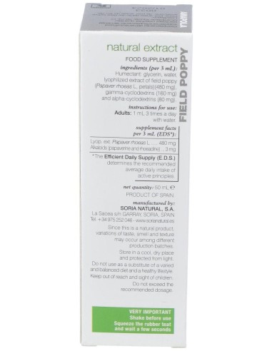 Ext. Amapola Xxi 50Ml. S/Al de Soria Natural