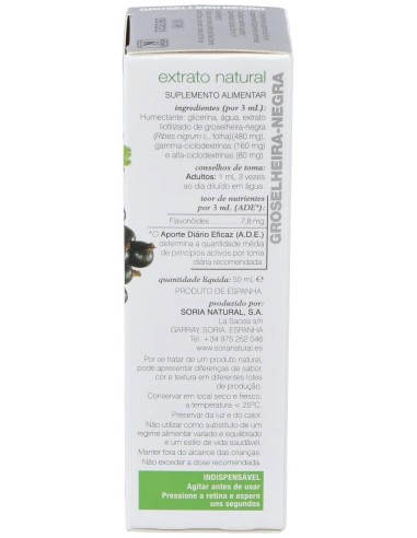 Ext. Grosellero Negro Xxi 50Ml. S/Al de Soria Natural