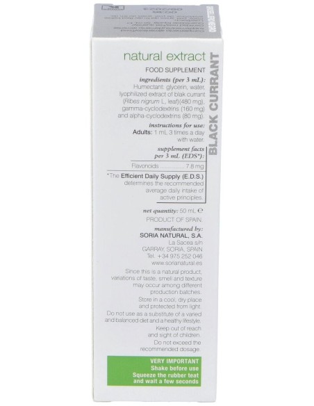 Ext. Grosellero Negro Xxi 50Ml. S/Al de Soria Natural