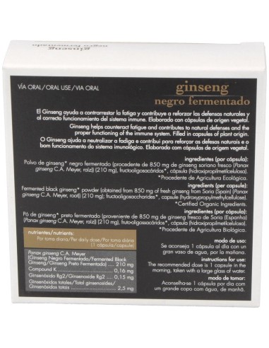 Ginseng Negro Fermentado 24Cap. de Soria Natural