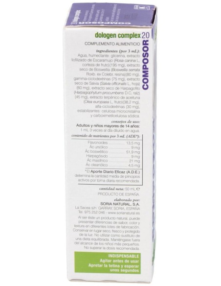 Composor 20 Dologen Complex Xxi 50Ml. de Soria Natural