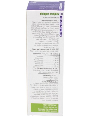 Composor 20 Dologen Complex Xxi 50Ml. de Soria Natural