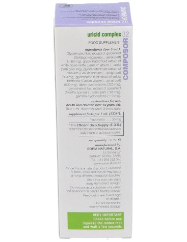 Composor 32 Uricid Complex Xxi 50Ml. de Soria Natural