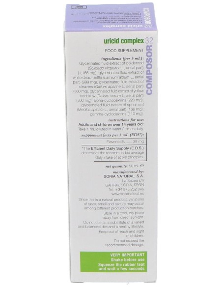 Composor 32 Uricid Complex Xxi 50Ml. de Soria Natural