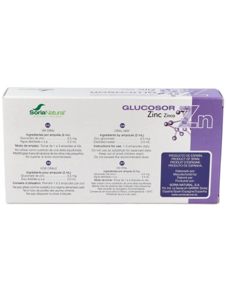 Glucosor Zinc 28Amp. de Soria Natural