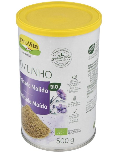 Semillas De Lino Germinado Molido 500Gr. de Granovita