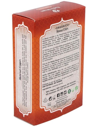 Henna Polvo Cobre Natural 100Gr de Radhe Shyam