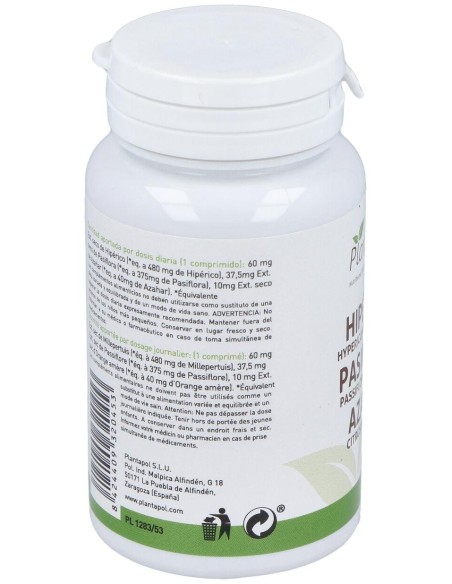 Hipérico, Pasiflora, Azahar (100 Comprimidos 500 Mg) de Plantapol