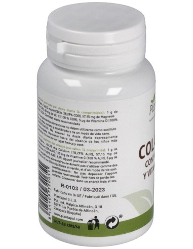 Colageno, Magnesio, Vitamina C y D (120 Comprimidos 600 Mg)                                                     de Plantapol