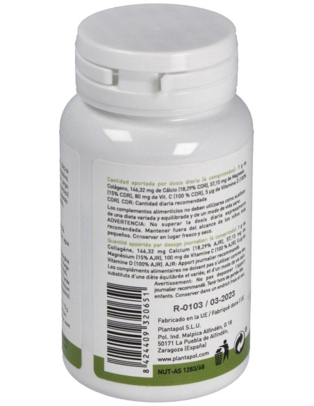 Colageno, Magnesio, Vitamina C y D (120 Comprimidos 600 Mg)                                                     de Plantapol