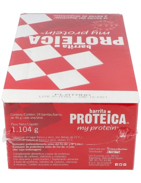 Barrita Proteica Platano Caja 24Unid. Nutrisport