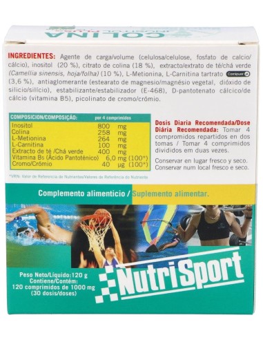 Colina Inositol Plus + Te Verde 120Comp. de Nutrisport