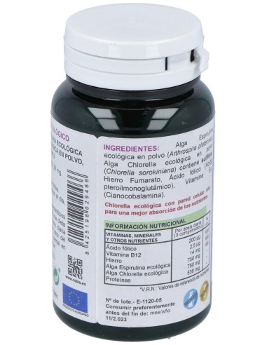 Espirulina + Chlorella Superalimentos Bio 90Comp. de Robis