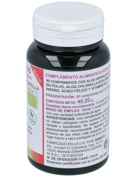 Espirulina + Chlorella Superalimentos Bio 90Comp. de Robis