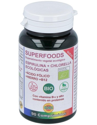 Espirulina + Chlorella Superalimentos Bio 90Comp. de Robis