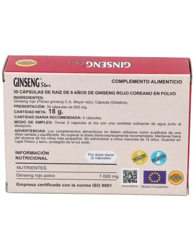 Ginseng Rojo Star 30Cap de Robis