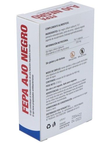 Fepa-Ajo Negro 2000Mg. 60Cap. de Fepadiet