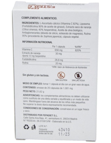 Fepa-Ester C 800Mg. Liposomado 20Cap. de Fepadiet
