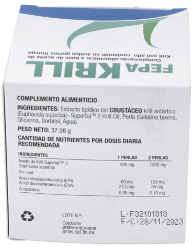 Fepa-Krill 500Mg. 60Perlas de Fepadiet