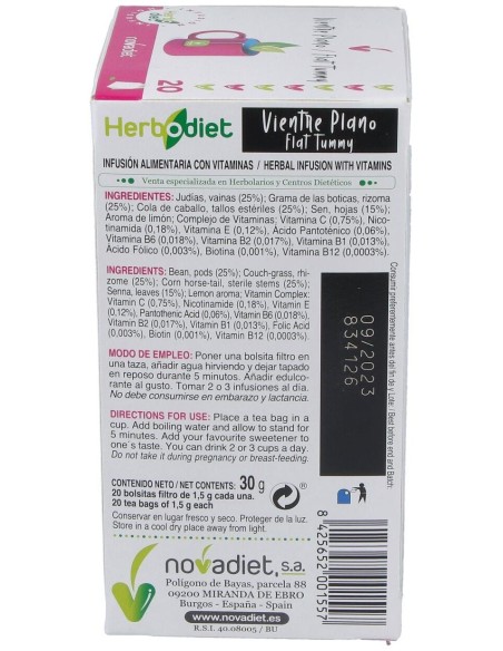 Herbodiet Inf. Vientre Plano 20Filtros de Novadiet