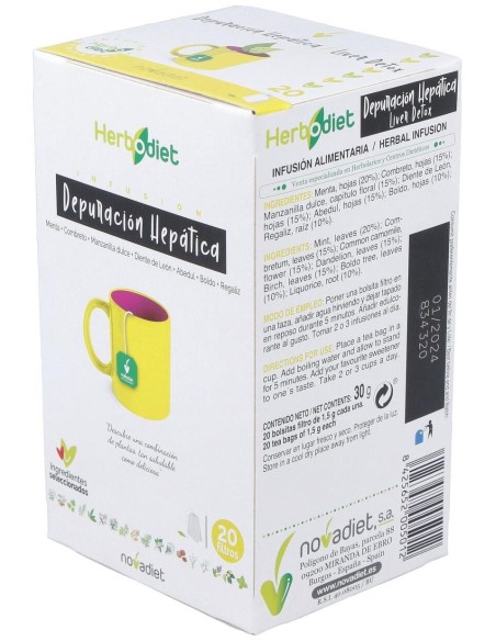 Herbodiet Inf. Depuracion Hepatica 20Filtros de Novadiet