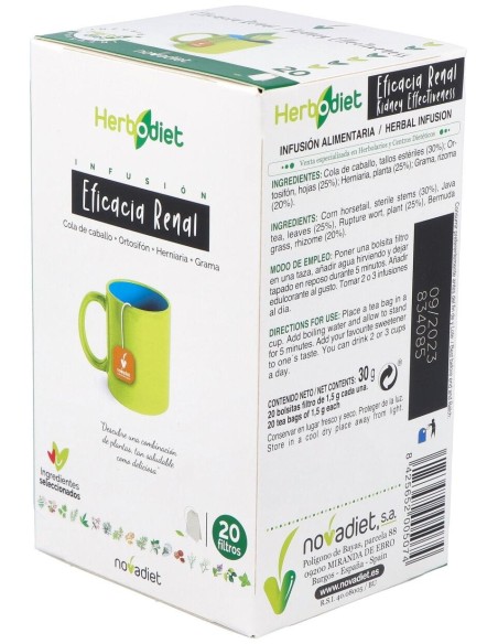 Herbodiet Inf. Eficacia Renal 20Filtros de Novadiet