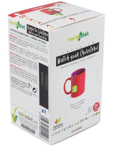 Herbodiet Vigila Tu Colesterol Envase de 20 bolsitas filtro de 1,5 g. de Novadiet