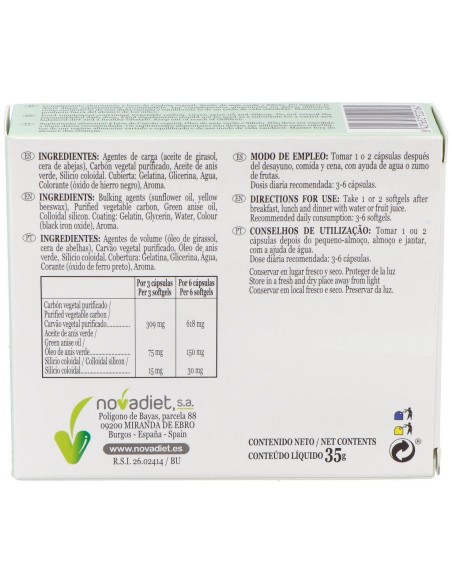 Nodagas Envase de 48 cápsulas blandas. de Novadiet