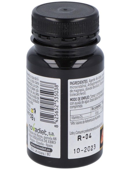 Vitamina D3 1000 Ui Envase de 120 comprimidos. de Novadiet
