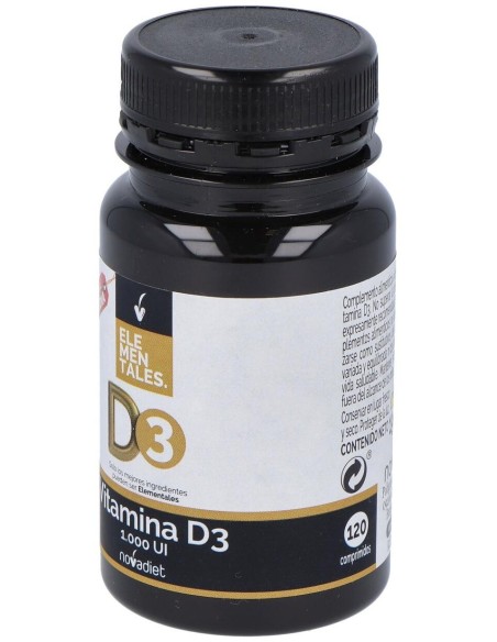 Vitamina D3 1000 Ui Envase de 120 comprimidos. de Novadiet