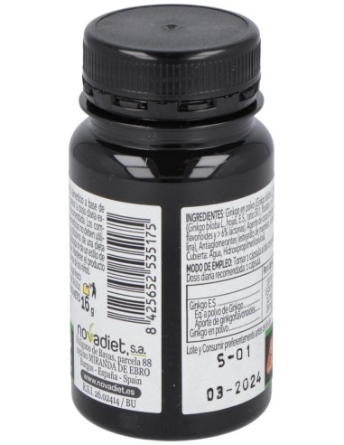 Ginkgo Biloba 30Cap. Elementales de Novadiet