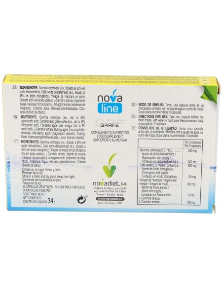 Garfe 60Caps.Veg. de Novadiet