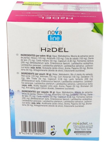 H2Del Envase de 10 sobres. de Novadiet