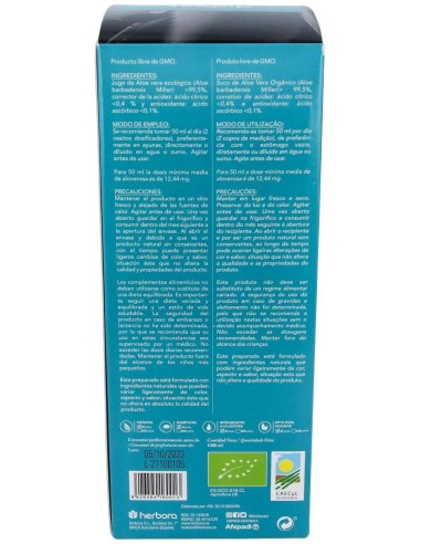 Jugo De Aloe Vera 1L. Bio de Herbora