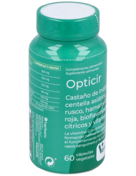Opticir Castaño-Centella-Ruscus-Vid-Hamameli 60Cap de Herbora