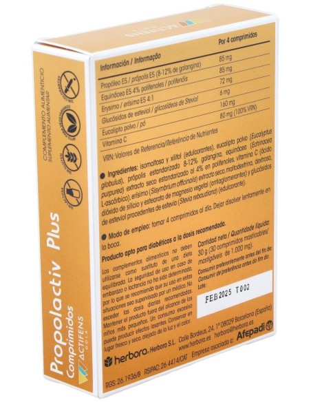 Actifens Propolactiv Plus 30Comp. de Herbora