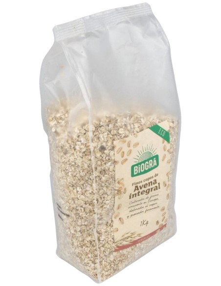 Copos De Avena Finos Integrales 1Kg. Bio de Biogra