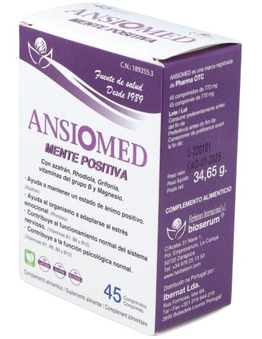 Ansiomed Mente Positiva 45 Comprimidos Bioserum