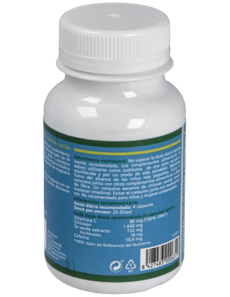 Chitosán Con Té Verde Y Vitamina C 600Mg Cáps. 100U de Sotya