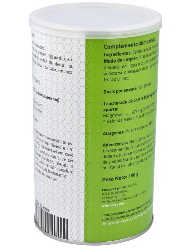 Carbonato De Magnesio 180G  Polvo de Sotya