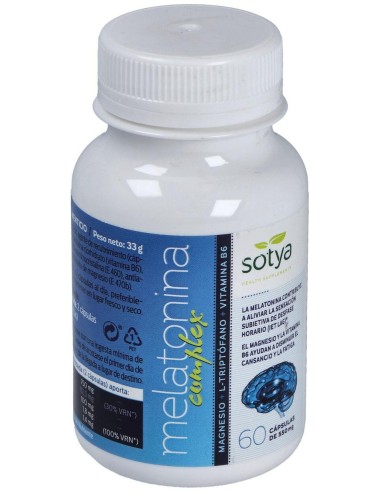 Melatonina Complex  Magnesio+L-Triptofano+Vitamina B6 550Mg Cáps. 60U de Sotya