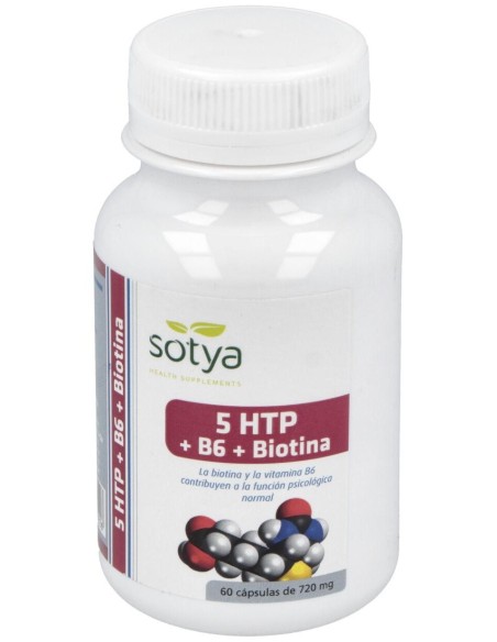 5Htp+B6+Biotina+Mg 650Mg 60 Cápsulas de Sotya