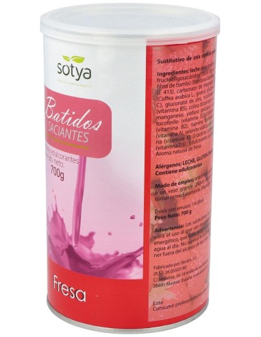 Batidos Saciantes 700G Polvo Sabor Fresa de Sotya