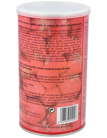 Batidos Saciantes 700G Polvo Sabor Fresa de Sotya