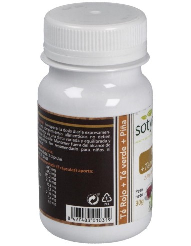 Té Rojo+Té Verde+Piña 500Mg Cáps. 60U de Sotya