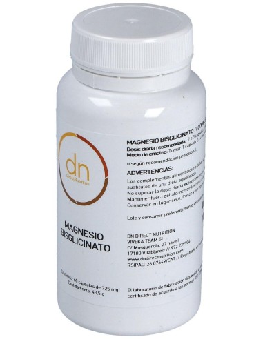 Magnesio Bisglicinado 60Vcap. de Direct Nutrition