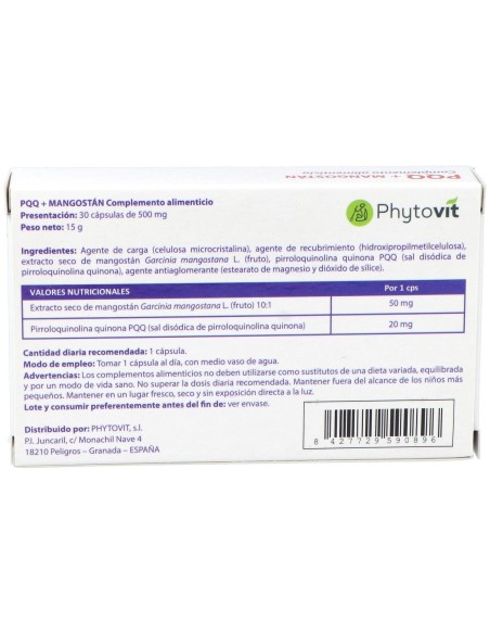 Pqq + Mangostan 30Cap. de Phytovit