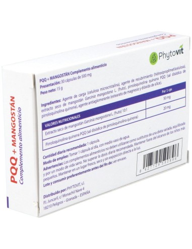 Pqq + Mangostan 30Cap. de Phytovit