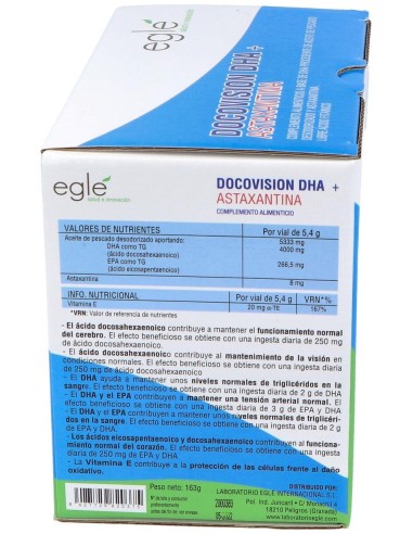 Docovision Dha Astaxantina 30X5 Viales de Egle