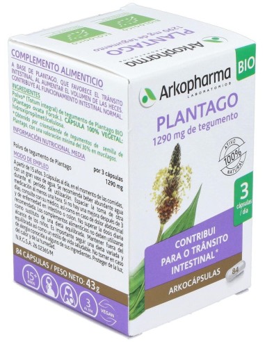 Plantago 84Arkocapsulas. Bio de Arkopharma